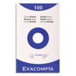 EXACOMPTA Etui de 100 fiches bristol non perforées 125x200mm unies Blanc