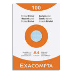 EXACOMPTA Etui de 100 fiches bristol non perforées 210x297mm (A4) 5x5 assortis