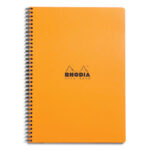 RHODIA Cahier Notebook spirale en carte 160 pages 5x5 format 22,5x29,7cm. Coloris orange