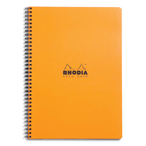 449393_d1-1.jpg RHODIA Cahier Notebook spirale en carte 160 pages 5x5 format 22,5x29,7cm. Coloris orange – Image 1