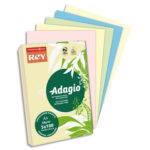REY Ramette 100 feuilles x 5 teintes papier couleur pastel & vive ADAGIO assortis pastel&vifs A4 80g