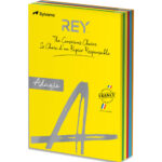 REY Ramette 100 feuilles x 5 teintes papier couleur intense ADAGIO assortis intenses A4 80g