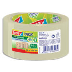 TESA Ruban adhésif d'emballage 100% de plastique recyclé transparent Eco & Strong sans solvant 66mx50 mm