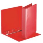ESSELTE Classeur personnalisable ESSENTIAL 4 anneaux 30 mm en polypropylène. Format A4. Coloris Rouge