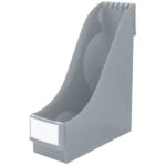 LEITZ Porte-revues PP avec large poignée. Dimensions (hxp) : 32 x 29 cm - Dos 9 cm. Coloris gris