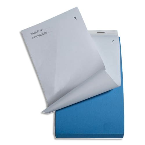 450365_d1-1.jpg EXACOMPTA Bloc maître d'hôtel 8,5x17cm autocopiant texté 50 feuillets numérotés dupli. Encollées en pied – Image 1