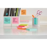 POST-IT® Notes Beachside 76 x 127 mm. Lot de 6 blocs, 100 F. Ass : vert, bleu, jaune, orange, rose. – Image 2