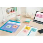 POST-IT® Notes Beachside 76 x 127 mm. Lot de 6 blocs, 100 F. Ass : vert, bleu, jaune, orange, rose. – Image 4