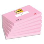 POST-IT® Lot de 6 blocs notes repositionnables rose pale FLAMANT. Dimensions 76x127mm.100 feuilles.BP1270