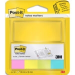 POST-IT® Marque-pages en papier Beachside 20 x 38 mm. Lot de 4 blocs de 50 feuilles.
