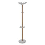 ALBA Portemanteau Nahow - 6 patères + 4 mini patères - Bois clair / blanc