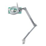 UNILUX Lampe loupe LED Zoom blanche. Double bras. Pince. Loupe de 3 dioptries, grossissement de 1,75.