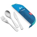 MAPED Trousse textile à couverts PICNIK : cuillère, couteau et fourchette en acier inoxydable – Image 2