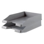 HAN Corbeille à courrier KARMA en polystyrène. Jusqu'au format A4+. Dim (lxhxp) : 25,5x6,5x34,8 cm. Gris