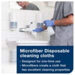 TORK Paquet de 40 chiffons de nettoyage Microfibre à usage unique. Couleur: Blanc imprimé bleu – Image 4