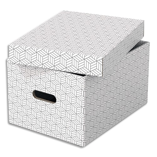 451517_d1.jpg ESSELTE Boîte de rangement/cadeau, lot de 3, format médium, blanc, 628282 – Image 1
