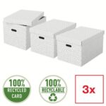 ESSELTE Boîte de rangement/cadeau, lot de 3, grand format, blanc, 628286 – Image 2