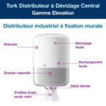 TORK Distributeur M2 pour Mini Bobine dévidage central, verrouillage à clé L17,4 x H32,1 x P16,5cm Blanc – Image 2