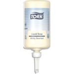 TORK Lot de 6 recharges d'1 litre de savon liquide doux parfumé usage courant pour distributeur S1