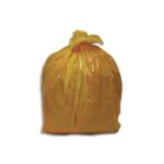 Boîte 250 sacs poubelles traditionnels 110 litres renforcés translucides jaune 70x110cm 32 microns NFE