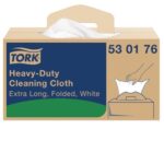 TORK Boîte distributrice 120 Chiffons de nettoyage Industriel enchevêtrés blanc - Format : 61,5 x 35,5 cm – Image 2