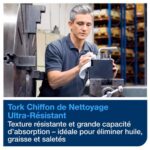 TORK Boîte distributrice 120 Chiffons de nettoyage Industriel enchevêtrés blanc - Format : 61,5 x 35,5 cm – Image 3