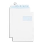 GPV Boîte de 250 pochettes auto-adhésives vélin Blanc 90g format 229x324 C4 fenêtre 50x110