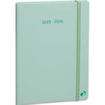 QUO VADIS Plan Note 15x21 ML Pastel. Matière papier toucher doux. Fermeture par élastique. Pastel vert