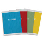 CONQUERANT Cahier Recyclé 24x32cm Seyès 48 Pages Agrafées Couverture Carte Coloris assortis