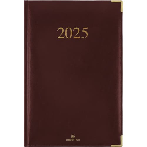 457302_d1-1.jpg OBERTHUR Semainier KIEV 27,Janvier à Décembre, format 22x28cm, couverture rigide assortis Bordeaux – Image 1