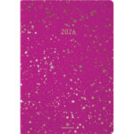 OBERTHUR Semainier CELESTE 25,Janvier à Décembre, format 17x24.5cm, couverture souple PU Fuchsia