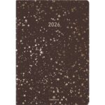 OBERTHUR Semainier CELESTE 25,Janvier à Décembre, format 17x24.5cm, couverture souple PU marron