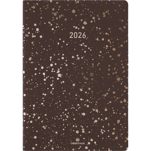 457410_d1-1.jpg OBERTHUR Semainier CELESTE 25,Janvier à Décembre, format 17x24.5cm, couverture souple PU marron – Image 1