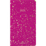 OBERTHUR Semainier CELESTE 16 poche,Janvier à Décembre, format 9.5x17.5cm, couv souple PU Fuchsia