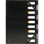 EXACOMPTA Trieur HARMONIKA EXACTIVE 9 positions en polypropylène recylclé. Dos à soufflet. Coloris Noir