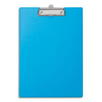 MAUL Porte-bloc simple A4 en PVC avec pince métal. Coloris bleu