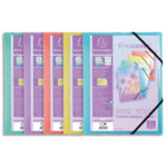 EXACOMPTA Chemise personnalisable 1 face 3 rabats à élastique KREACOVER en PP. Coloris assortis pastel