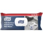 TORK Paquet de 60 lingettes désinfectantes pour nettoyage des surfaces. Elimine 99,99% des bactéries – Image 2
