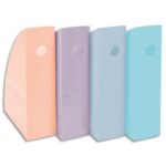 EXACOMPTA Lot 4 portes-revues AQUAREL Dim (hxp):30,5x26,6 cm Dos 8,2 cm Ass pastel Bleu Corail MauveVert