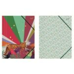 QUO VADIS Chemise 3 rabats à élastiques Jungle/Daisy en carte. Format 24x32cm. Coloris assortis à motifs