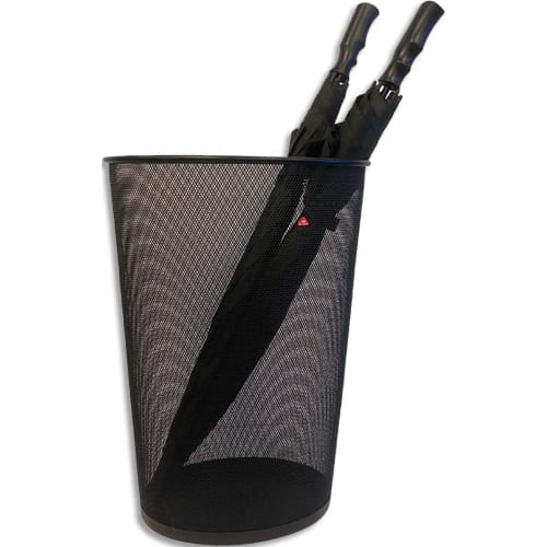 458903_d1.jpg ALBA Porte-parapluies acier mesh. Capacité : 6 à 8 grands parapluies. Dim Ø 26 x H 60 cm. Noir – Image 1
