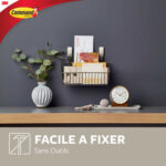 COMMAND Crochet simple adhésif 3M moyen en métal nickel - poids supporté 1,3kg - s'enlève sans trace – Image 3