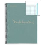 MIQUELRIUS Cahier carte spirale ECO EMOTION 21x29,7cm 160 pages 80g 5x5. Coloris bleu