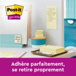 POST-IT Lot de 12 blocs notes Super Sticky Recyclées 76x76 mm. Jaune Pastel. – Image 2