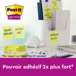 POST-IT Lot de 3 blocs notes Super Sticky Recyclées 76x76 mm. Jaune Pastel. – Image 4