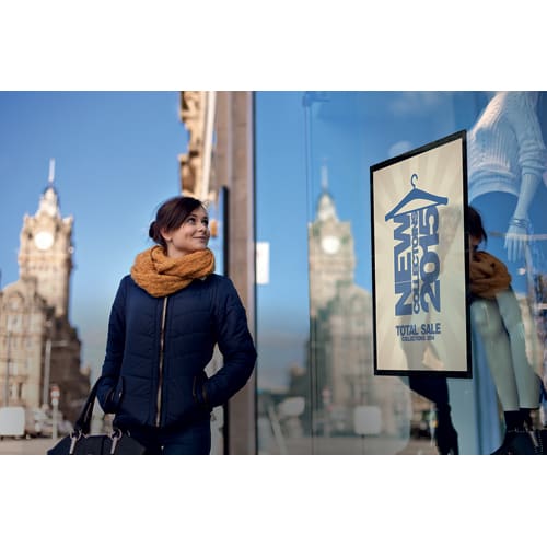 459369_d1-1.jpg DURABLE Cadre d'affichage mural DURAFRAME POSTER format A2, adhésif repositionnable, coloris noir – Image 1