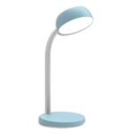 UNILUX Lampe de bureau LED TAMY. Bras flexible pivotant à 360°. 6 kWh/1000h, 3 000K, 20 000h. Bleue