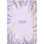OBERTHUR Semainier GIVERNY 25,Janvier à Décembre, format 17x24,5cm, couverture imprimée quadri lilas