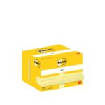 POST-IT Lot de 12 blocs repositionnables 656CY 100 feuilles. Format 5,1 x 7,6cm. Coloris Jaune – Image 4