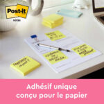 POST-IT Lot de 12 recharges repositionnables ZNOTES 100 feuilles. Format 7,6 x 7,6cm. Coloris Jaune – Image 2